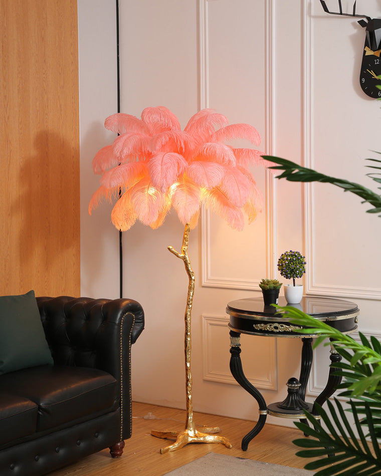 Olverai Feather Palm Tree Floor Lamp