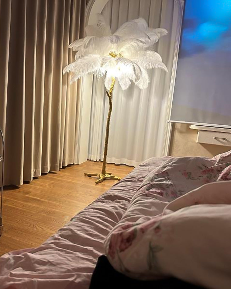 Olverai Feather Palm Tree Floor Lamp