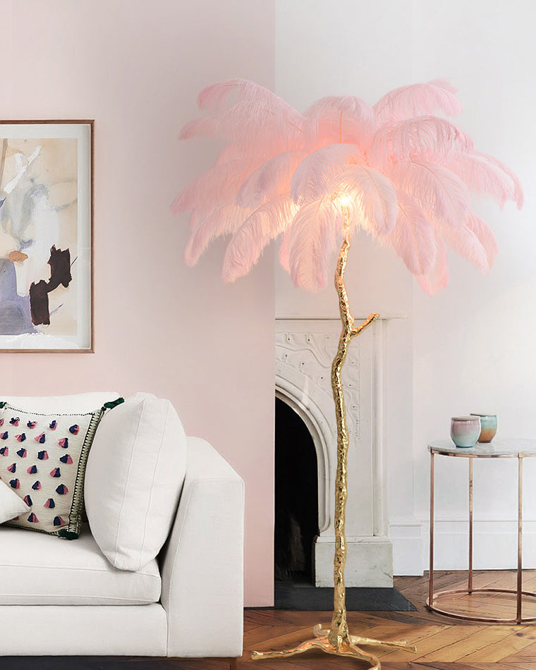 Olverai Feather Palm Tree Floor Lamp