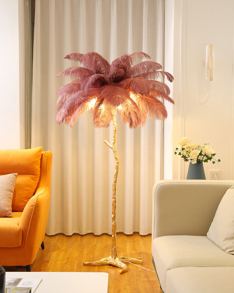 Olverai Feather Palm Tree Floor Lamp