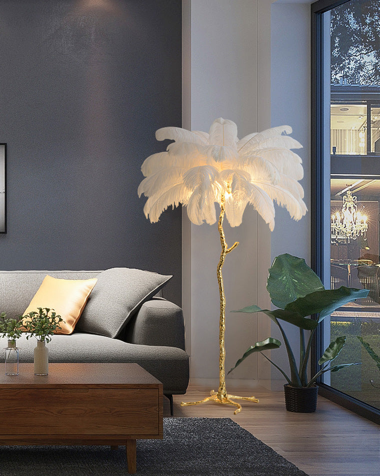 Olverai Feather Palm Tree Floor Lamp
