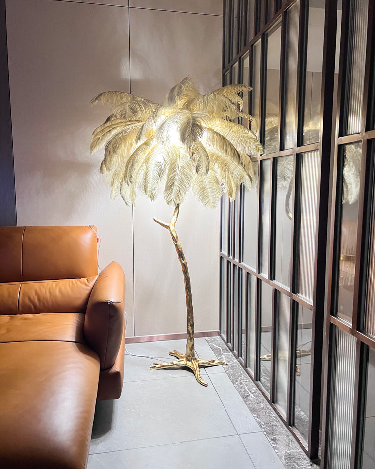 Olverai Feather Palm Tree Floor Lamp