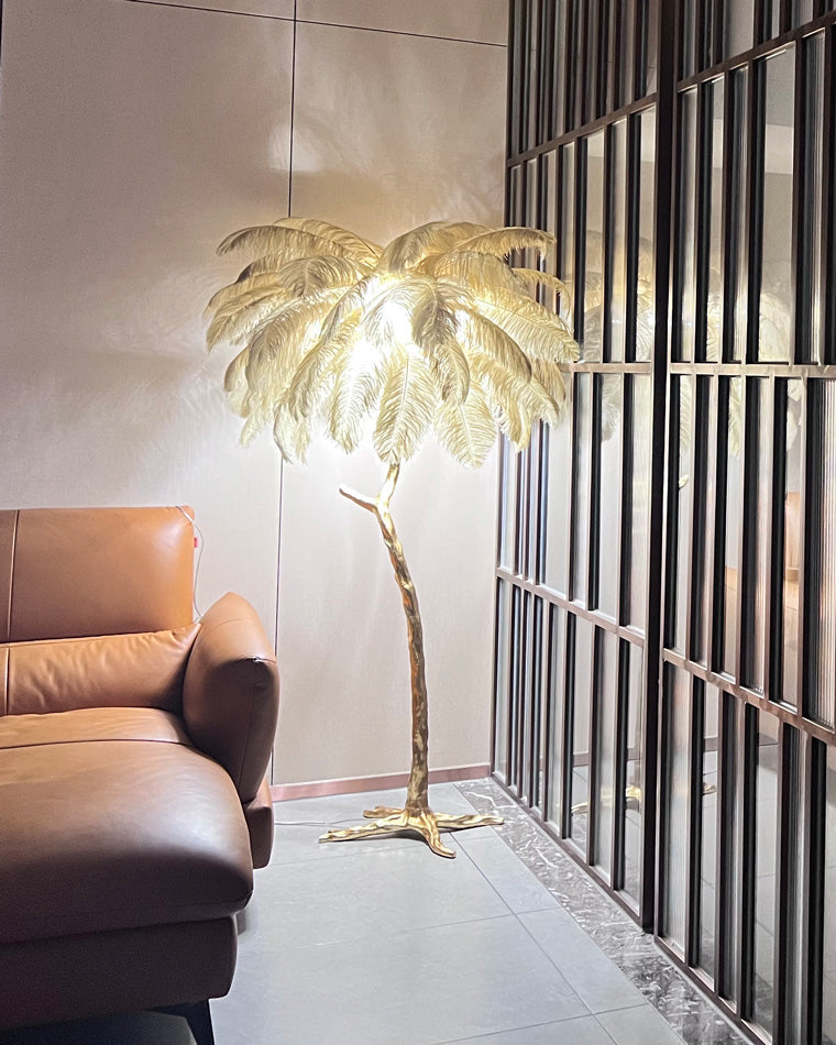 Olverai Feather Palm Tree Floor Lamp
