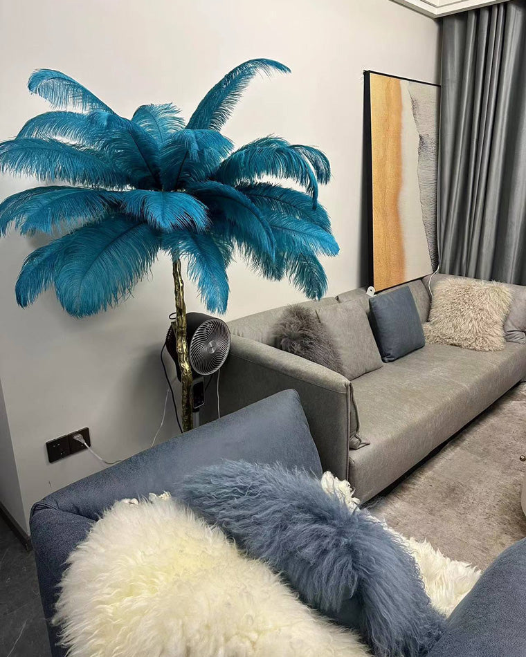 Olverai Feather Palm Tree Floor Lamp
