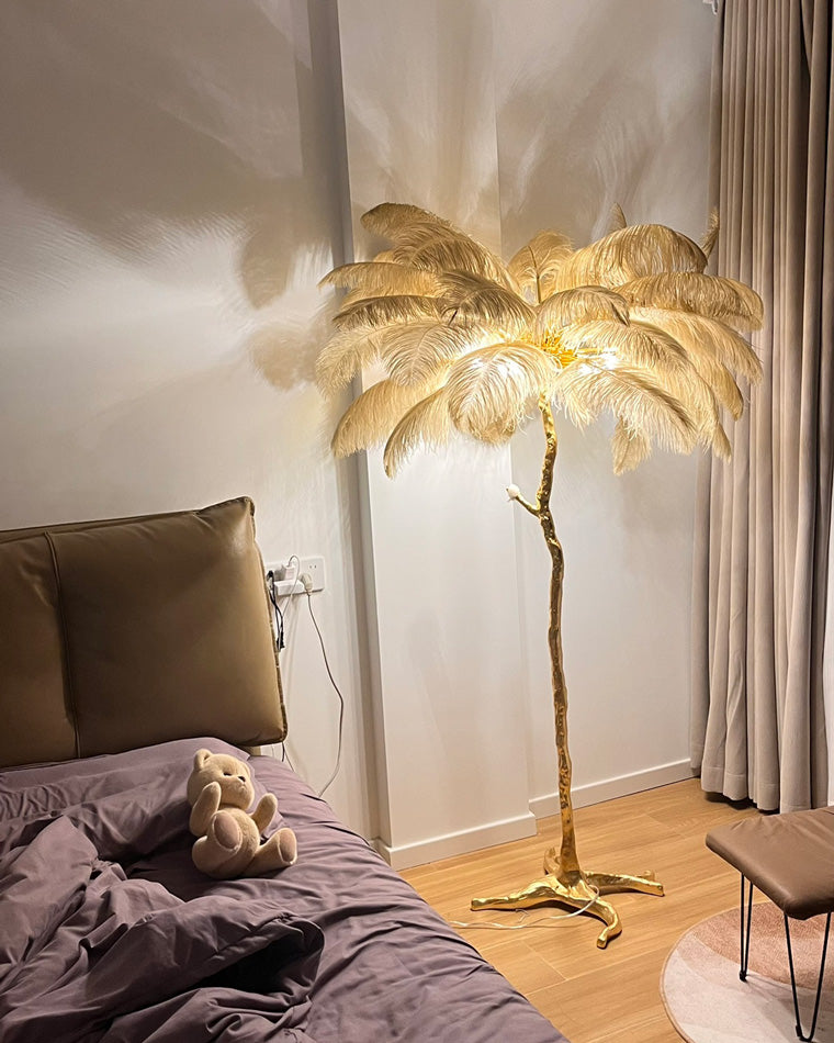 Olverai Feather Palm Tree Floor Lamp