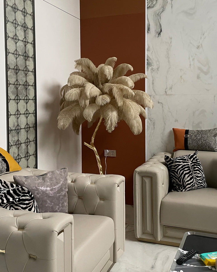 Olverai Feather Palm Tree Floor Lamp