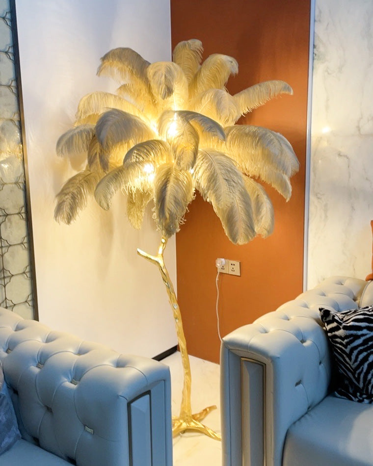 Olverai Feather Palm Tree Floor Lamp