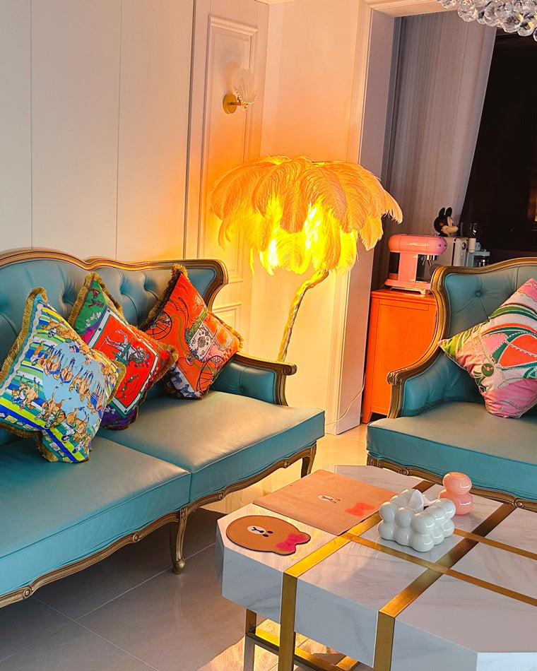 Olverai Feather Palm Tree Floor Lamp