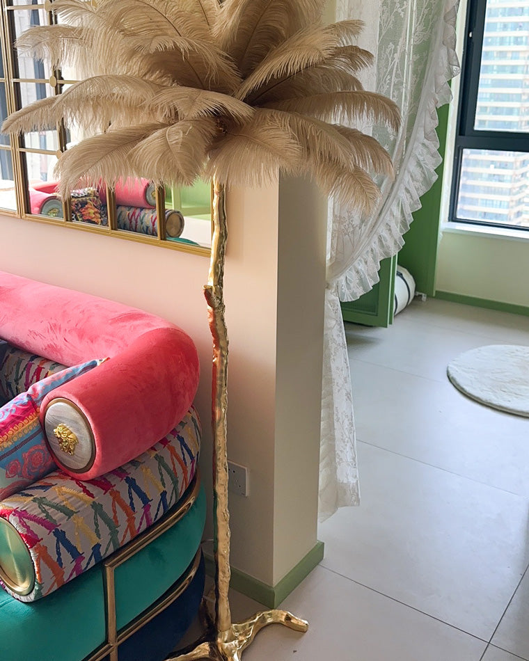 Olverai Feather Palm Tree Floor Lamp