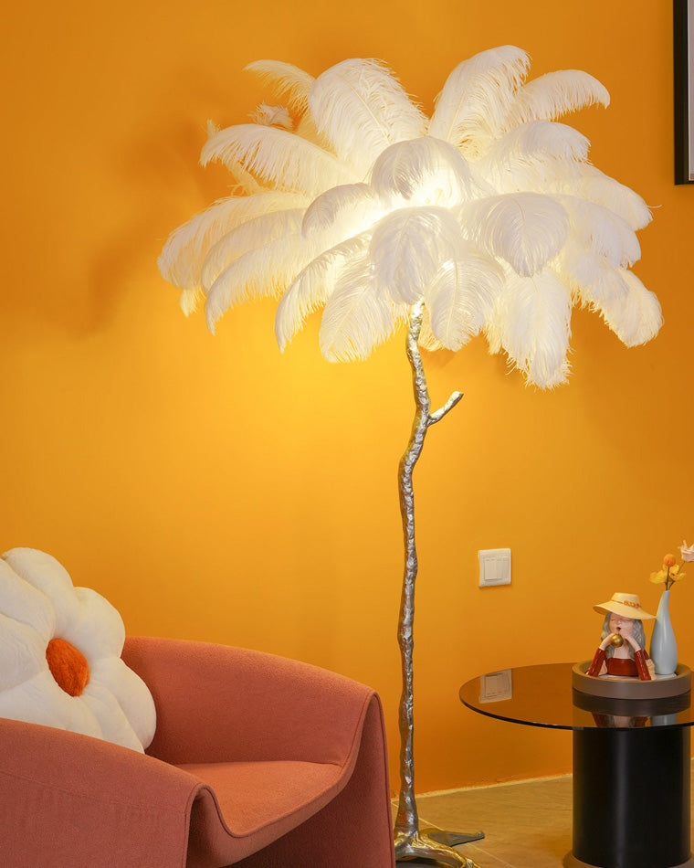 Olverai Feather Palm Tree Floor Lamp