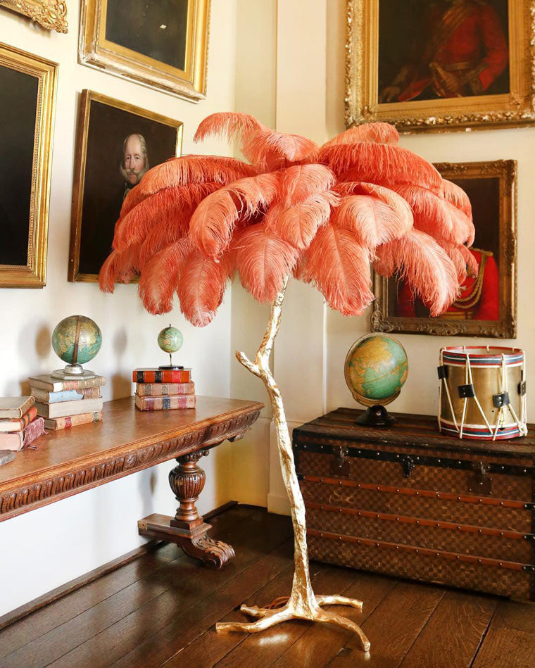 Olverai Feather Palm Tree Floor Lamp