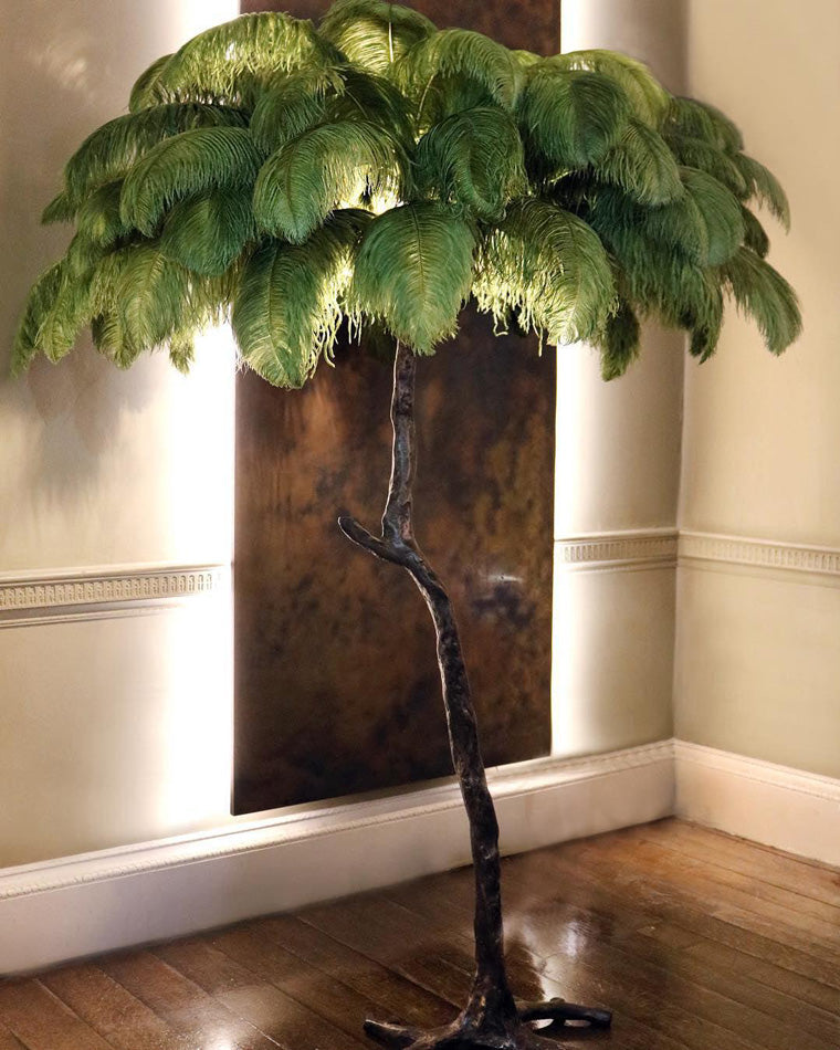 Olverai Feather Palm Tree Floor Lamp