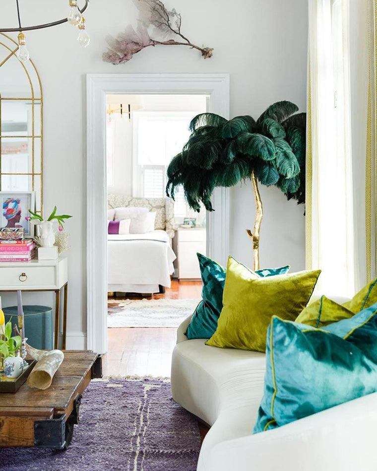 Olverai Feather Palm Tree Floor Lamp