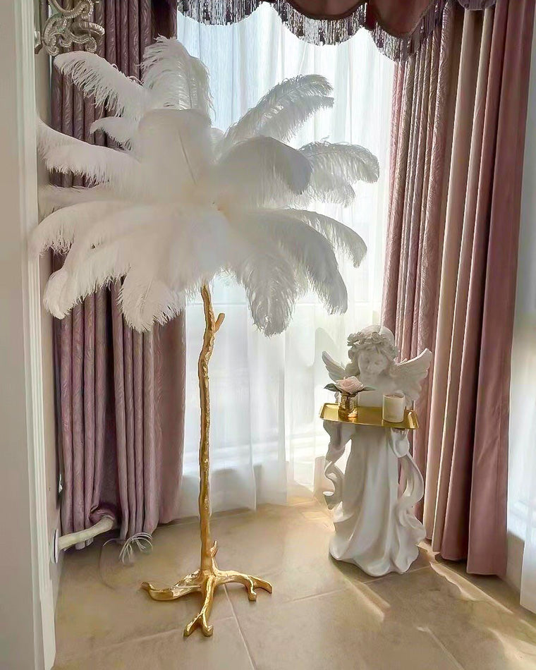 Olverai Feather Palm Tree Floor Lamp