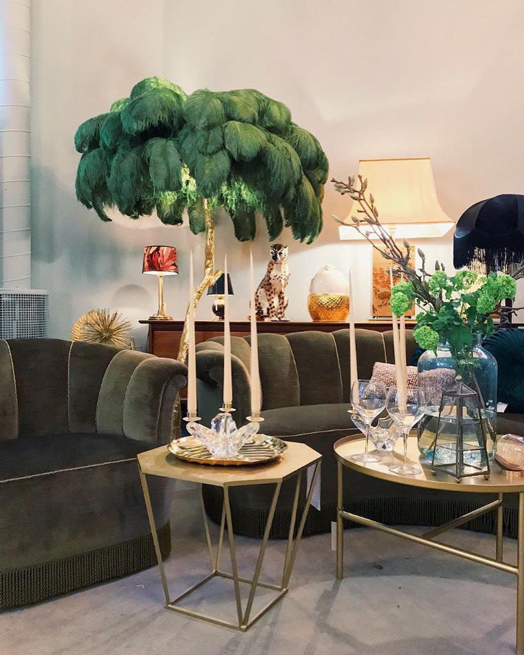 Olverai Feather Palm Tree Floor Lamp