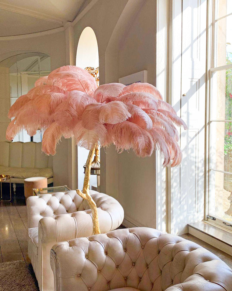 Olverai Feather Palm Tree Floor Lamp