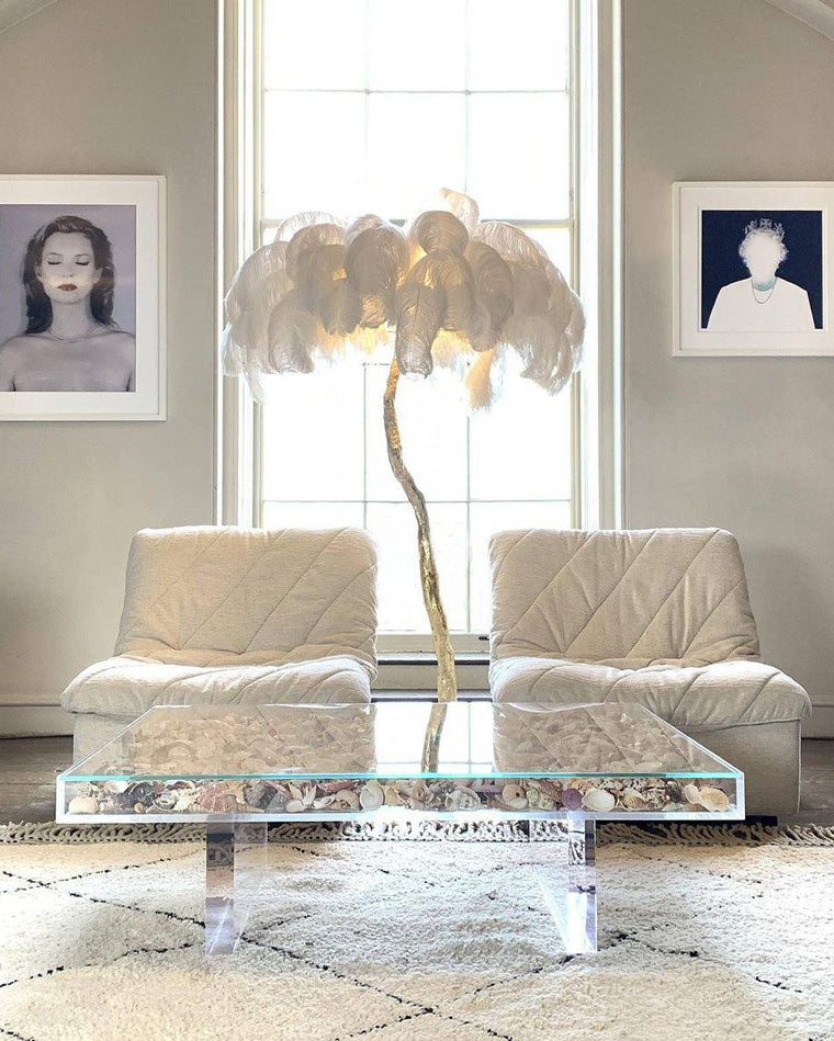 Olverai Feather Palm Tree Floor Lamp