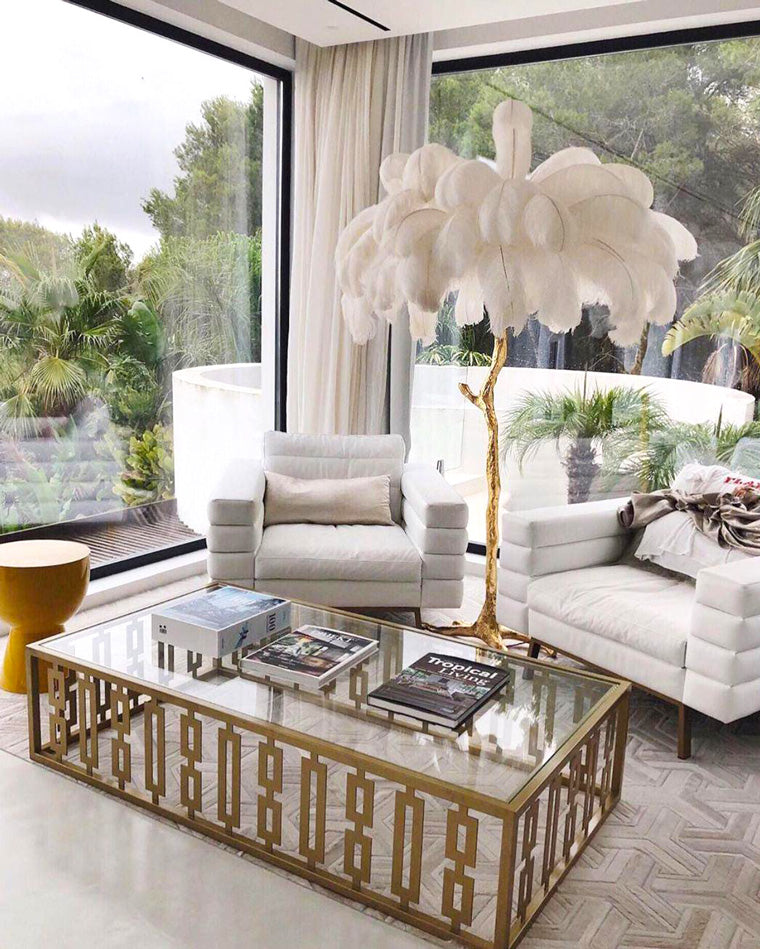 Olverai Feather Palm Tree Floor Lamp