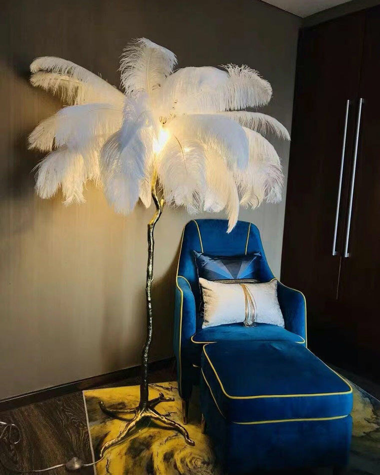 Olverai Feather Palm Tree Floor Lamp