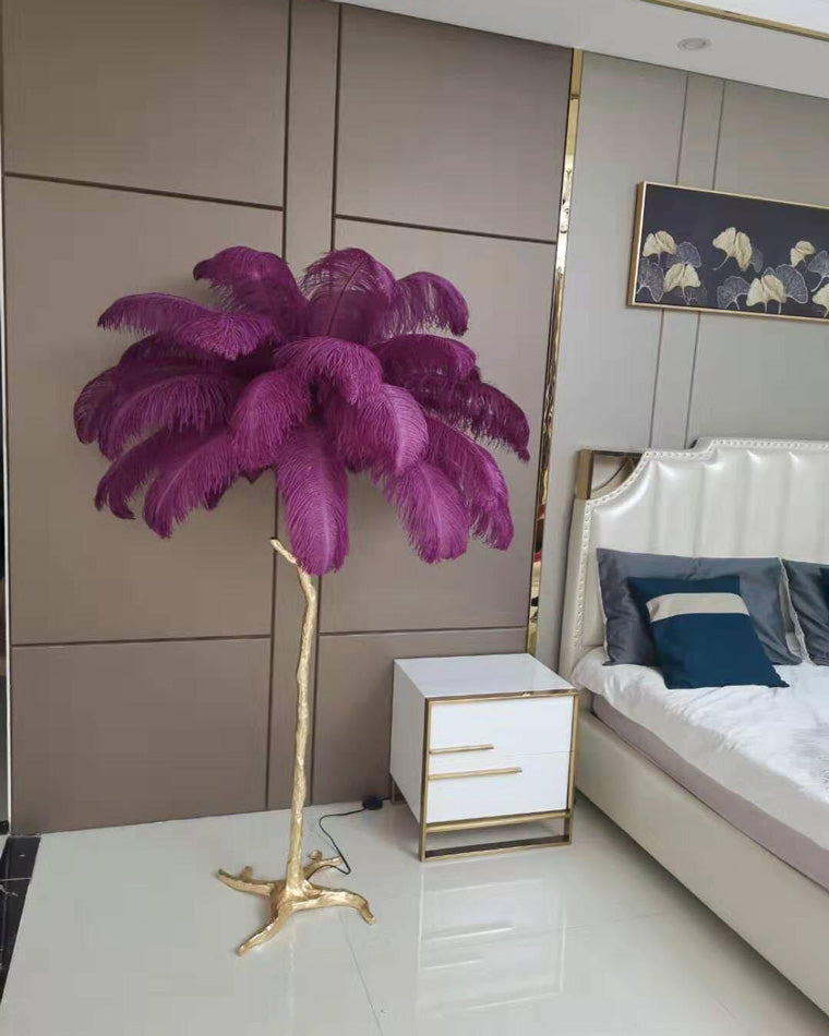 Olverai Feather Palm Tree Floor Lamp