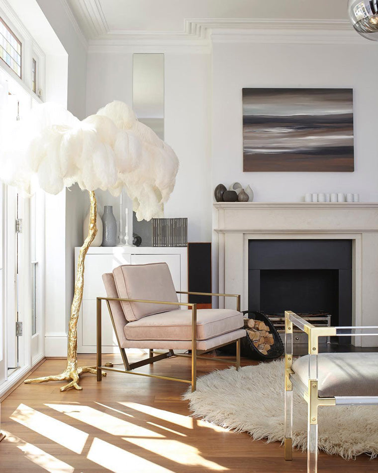 Olverai Feather Palm Tree Floor Lamp