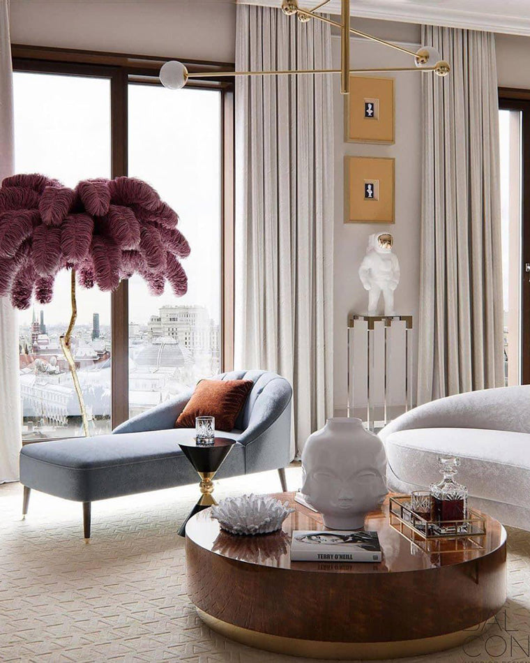 Olverai Feather Palm Tree Floor Lamp