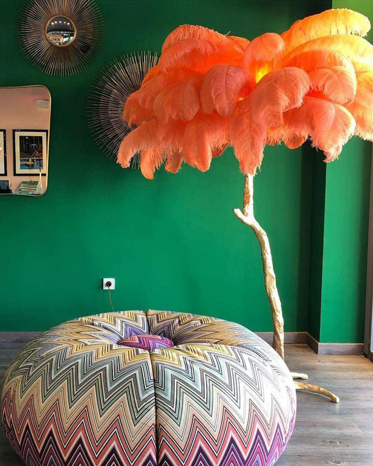 Olverai Feather Palm Tree Floor Lamp