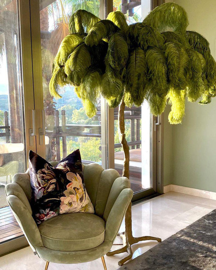 Olverai Feather Palm Tree Floor Lamp