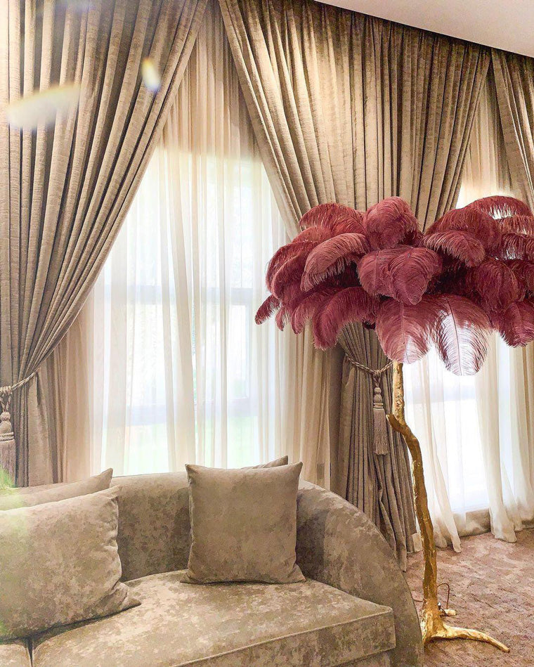 Olverai Feather Palm Tree Floor Lamp