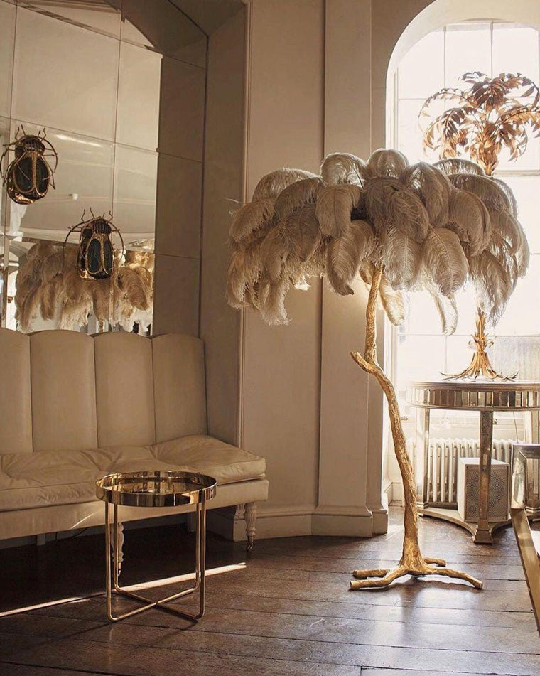 Olverai Feather Palm Tree Floor Lamp