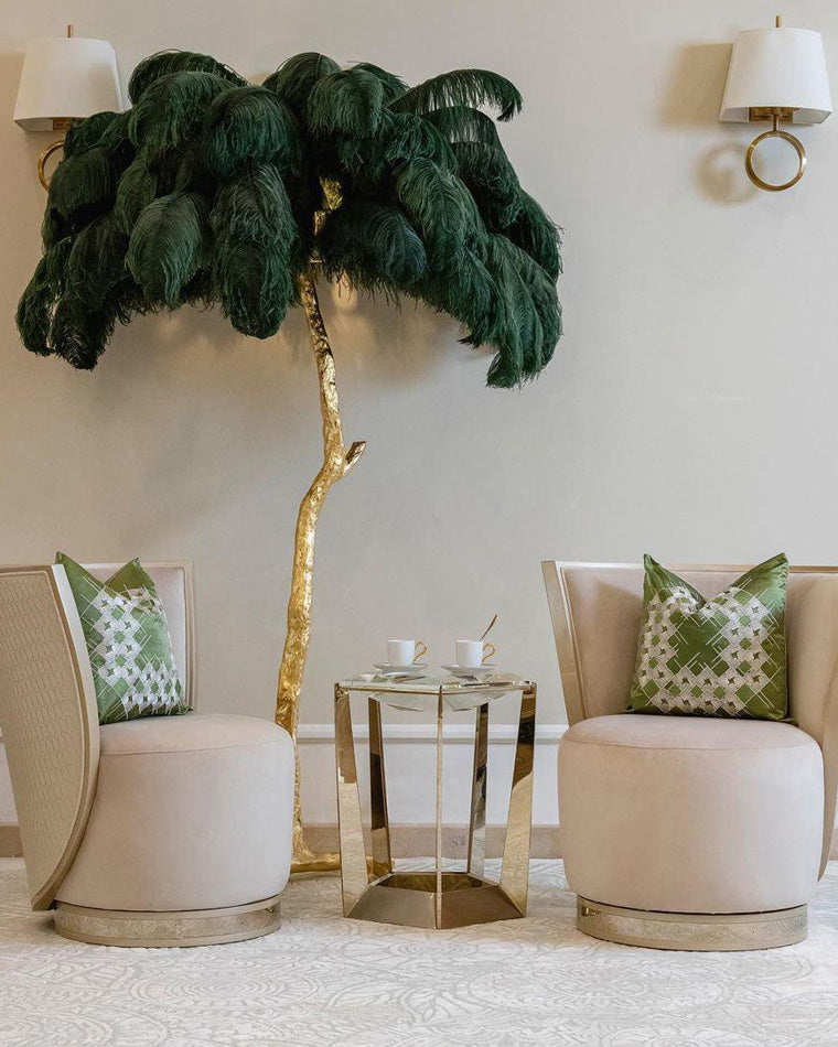 Olverai Feather Palm Tree Floor Lamp