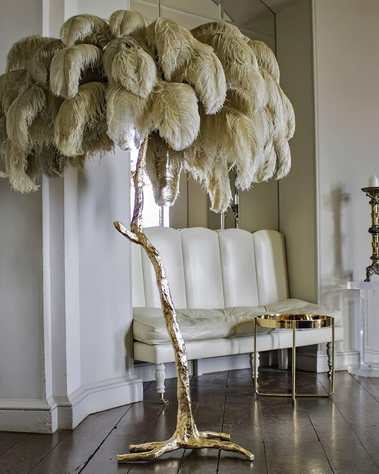 Olverai Feather Palm Tree Floor Lamp