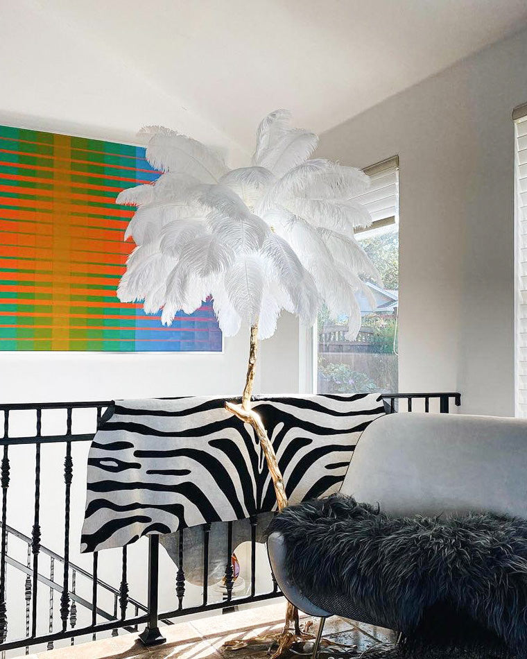 Olverai Feather Palm Tree Floor Lamp
