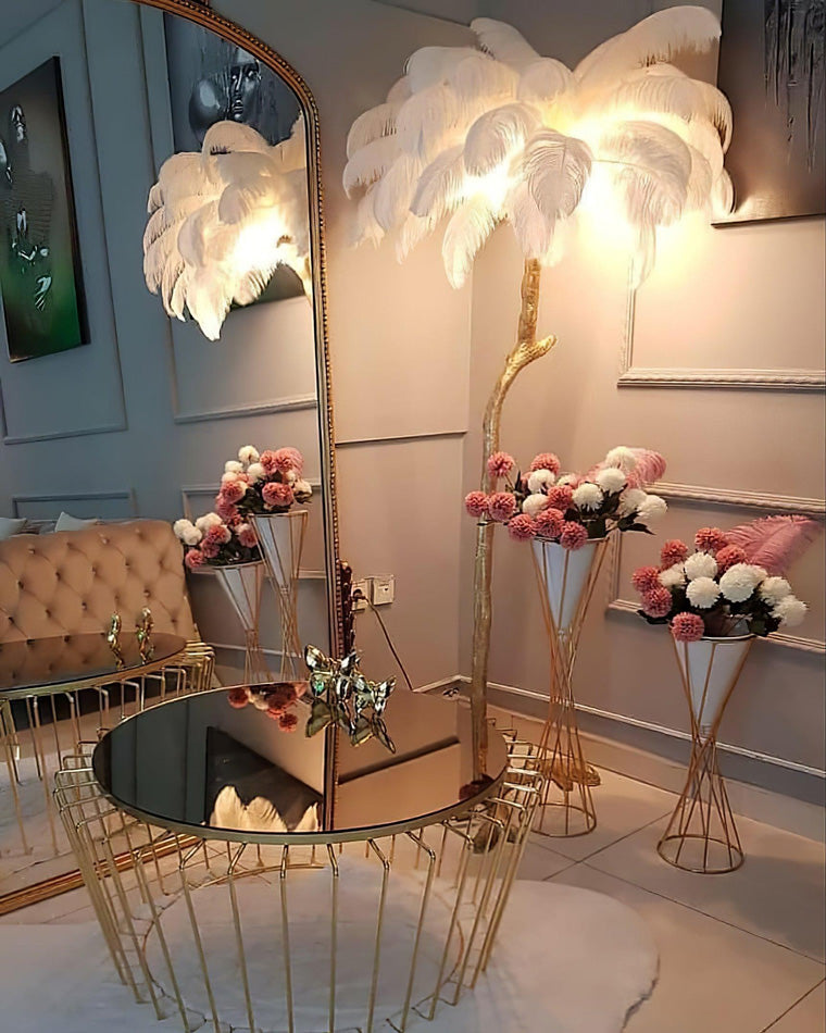 Olverai Feather Palm Tree Floor Lamp