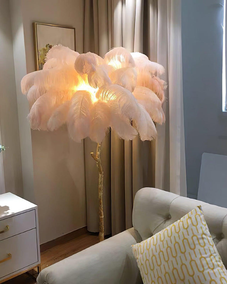Olverai Feather Palm Tree Floor Lamp