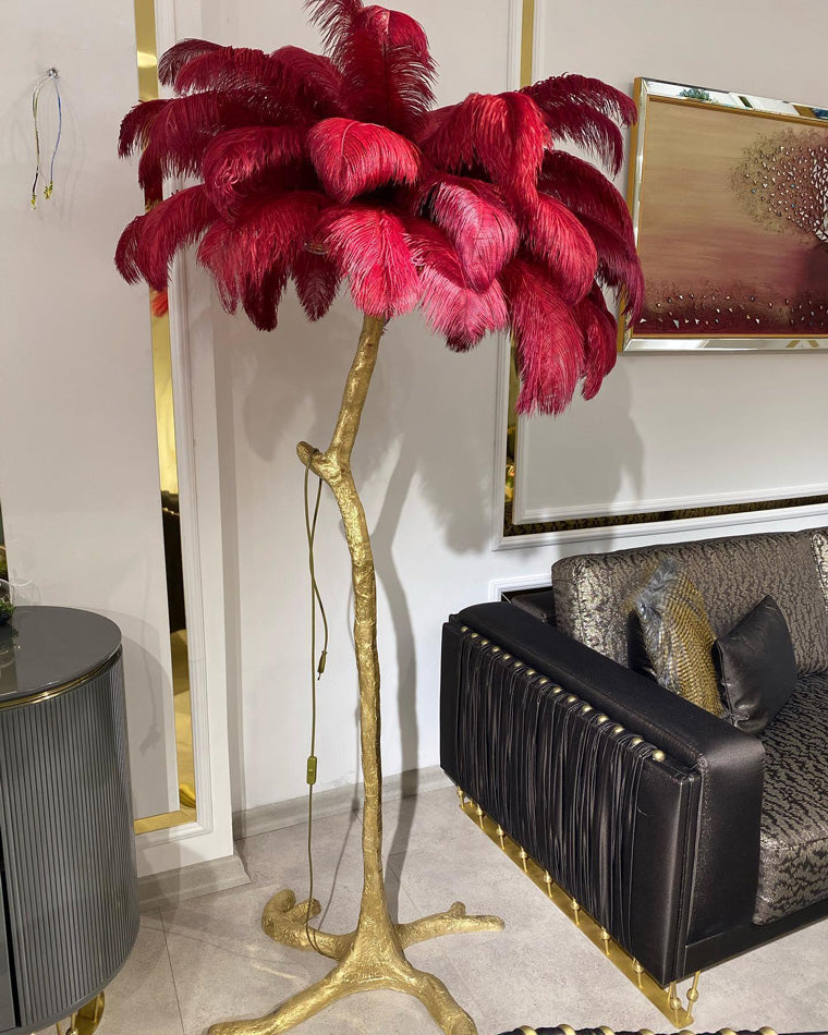 Olverai Feather Palm Tree Floor Lamp