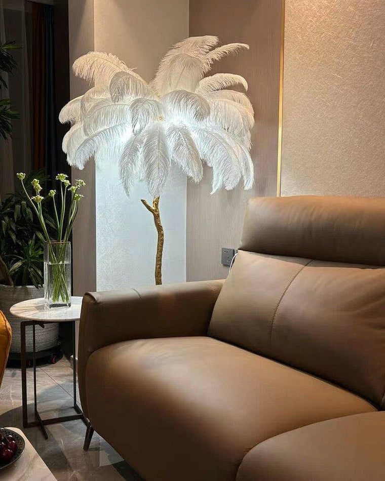 Olverai Feather Palm Tree Floor Lamp