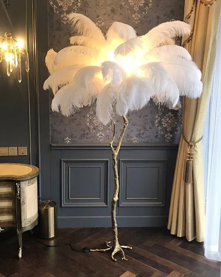 Olverai Feather Palm Tree Floor Lamp