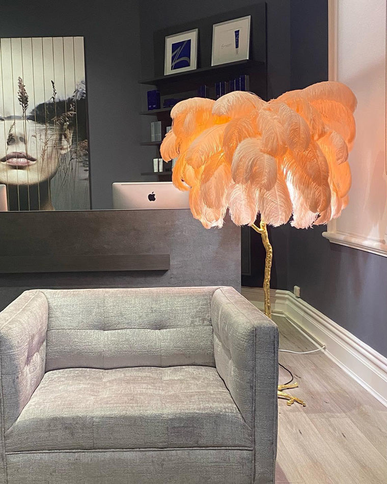 Olverai Feather Palm Tree Floor Lamp