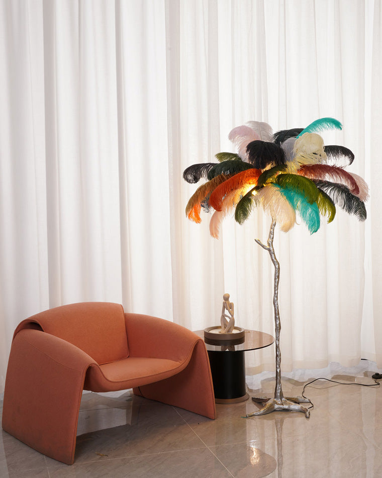 Olverai Feather Palm Tree Floor Lamp