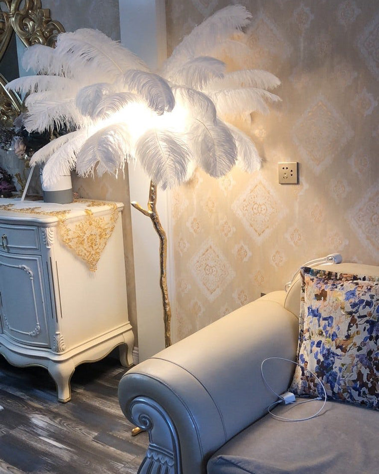 Olverai Feather Palm Tree Floor Lamp