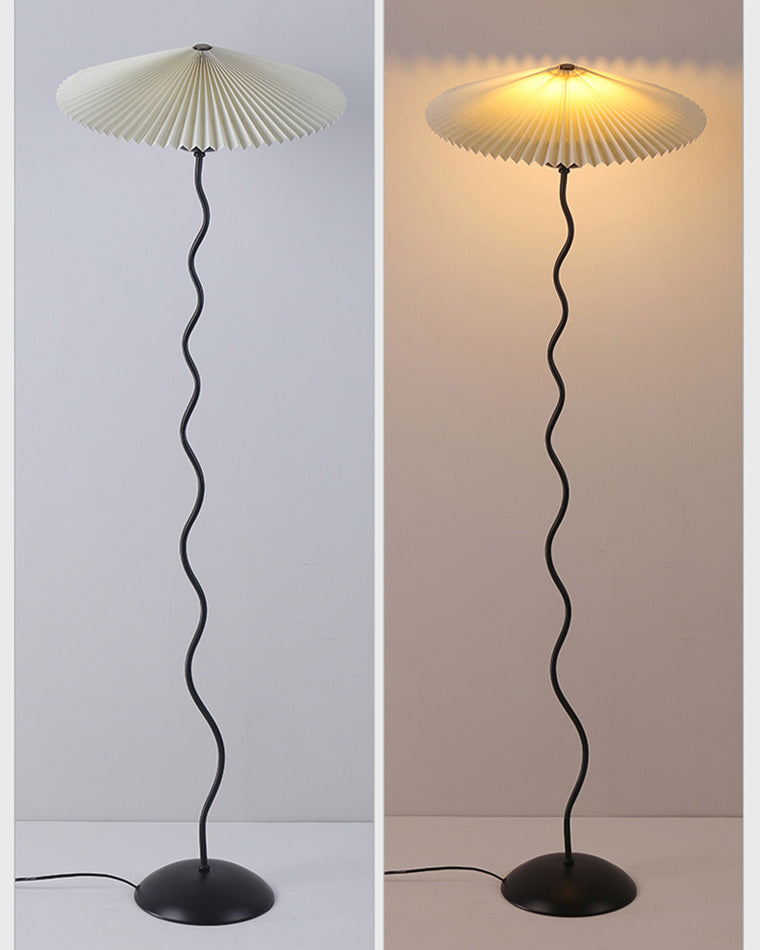 Olverai Pleated Squiggle Floor Lamp