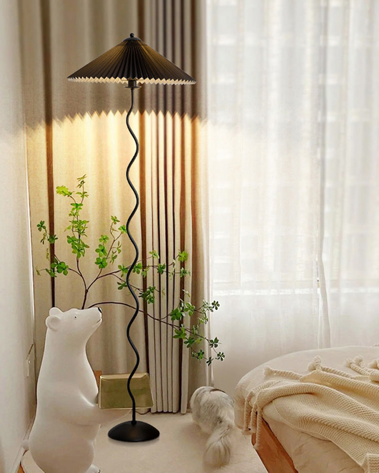 Olverai Pleated Squiggle Floor Lamp