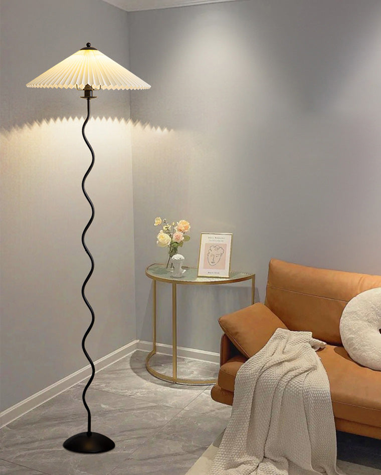 Olverai Pleated Squiggle Floor Lamp