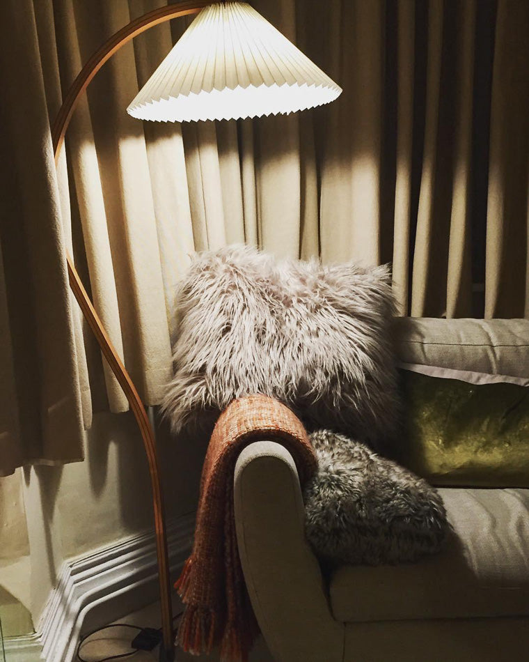 Olverai Pleated Gooseneck Floor Lamp