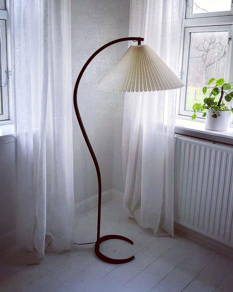 Olverai Pleated Gooseneck Floor Lamp