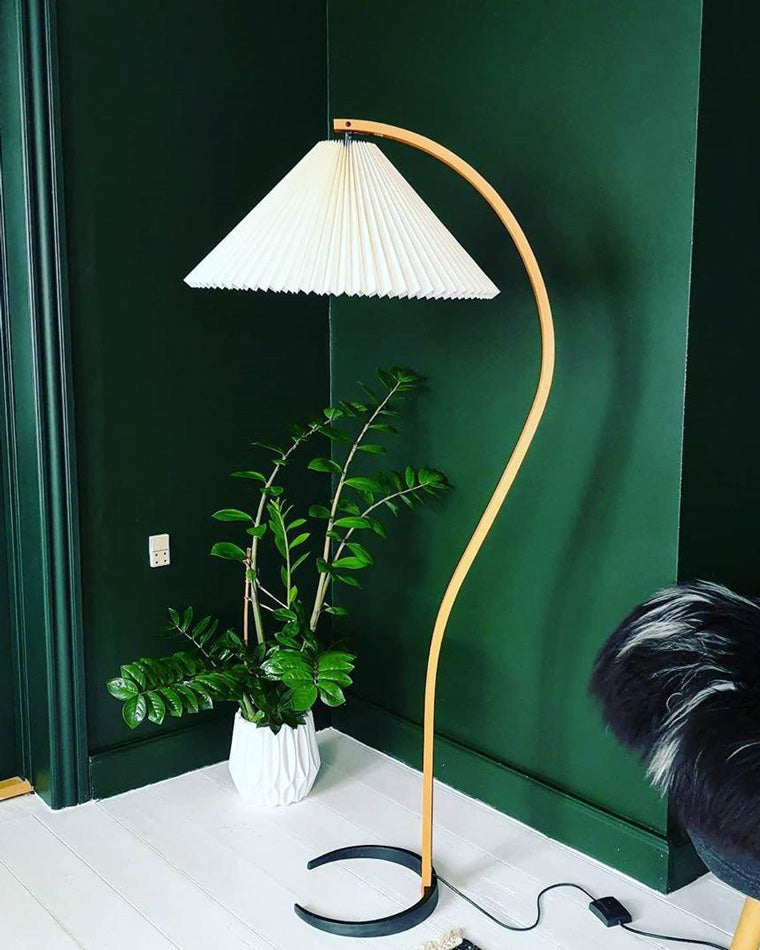 Olverai Pleated Gooseneck Floor Lamp