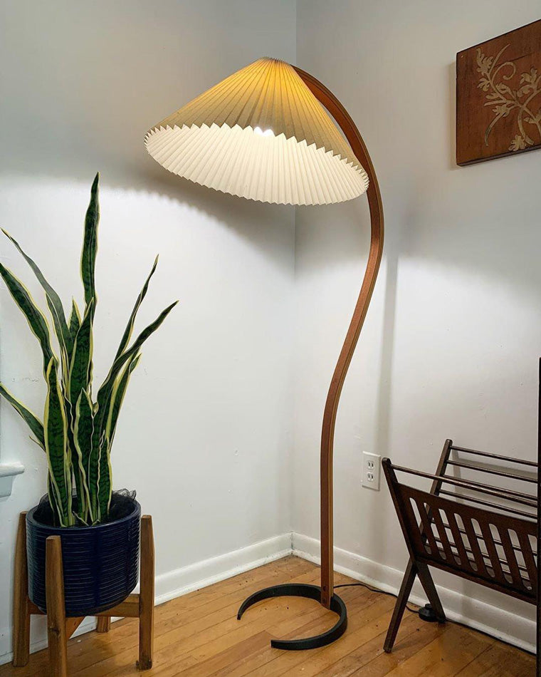 Olverai Pleated Gooseneck Floor Lamp