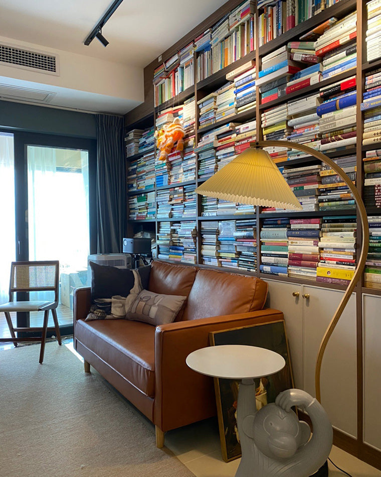 Olverai Pleated Gooseneck Floor Lamp
