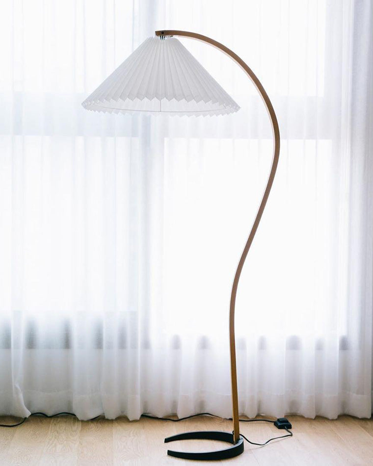Olverai Pleated Gooseneck Floor Lamp